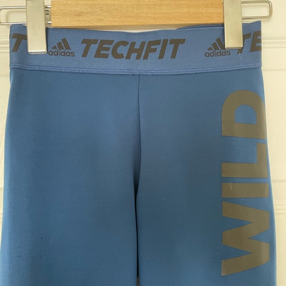 Adidas Rich Blue TechFit Gym Pants Size XSMALL - Picture 7 of 7